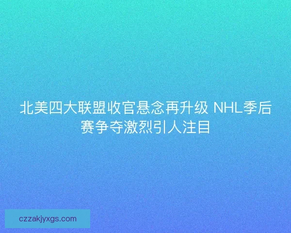 北美四大联盟收官悬念再升级 NHL季后赛争夺激烈引人注目