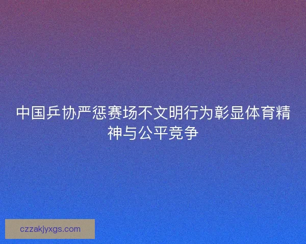 中国乒协严惩赛场不文明行为彰显体育精神与公平竞争